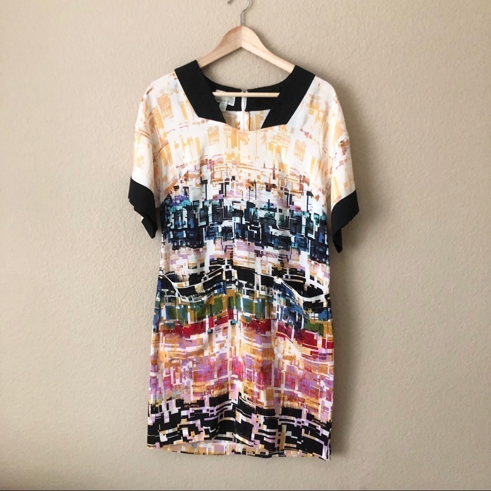 Donna Morgan geometric silk dress